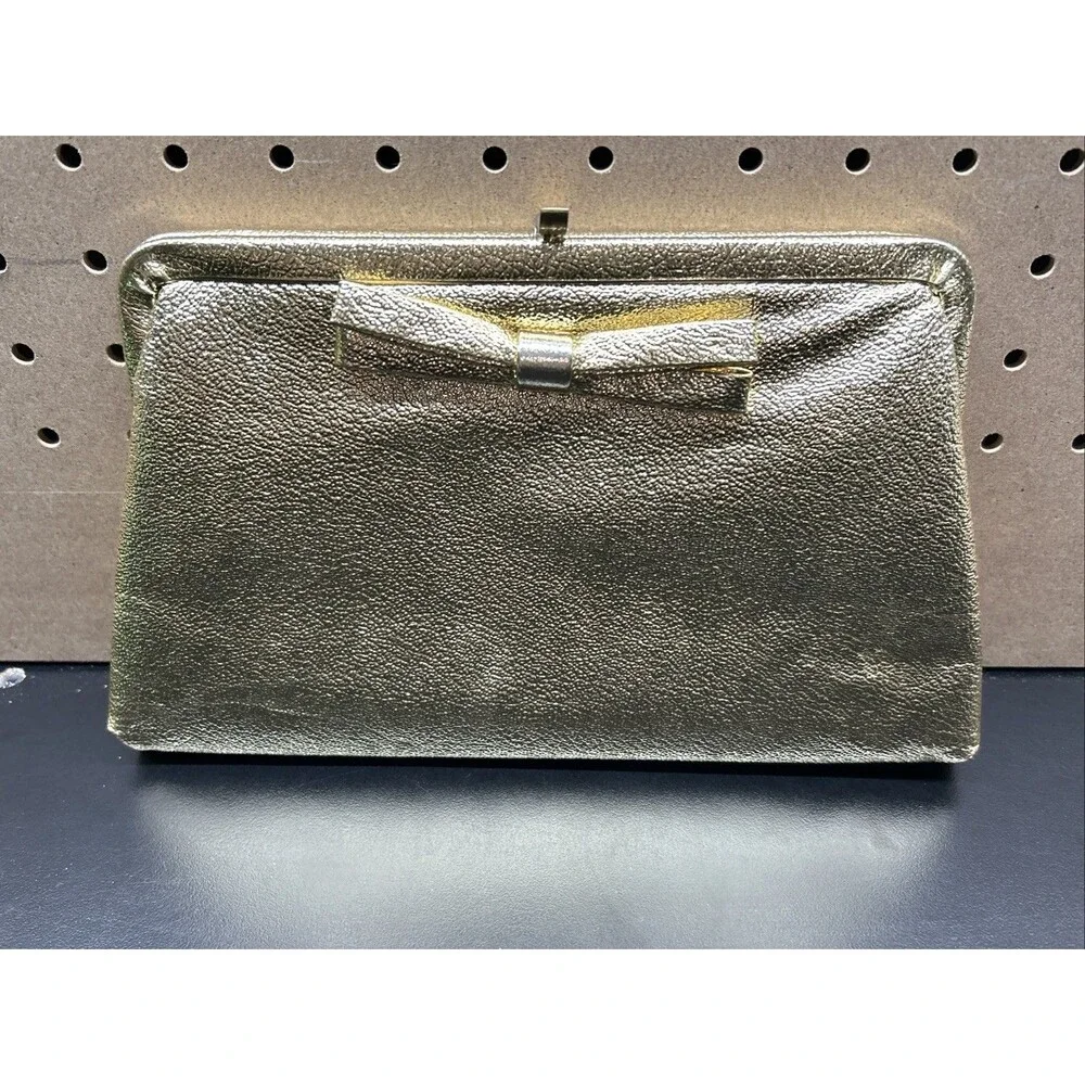 Gold Metallic Clutch Purse 9